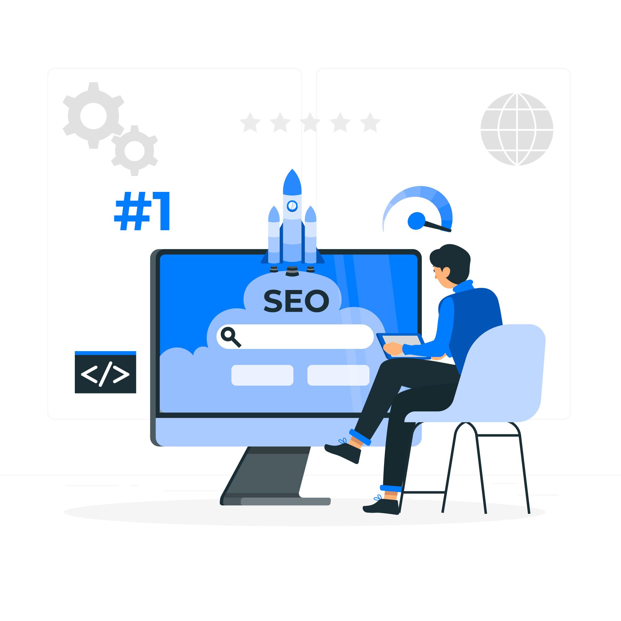 Person working on SEO optimization on computer, boosting website visibility with modern digital tools.